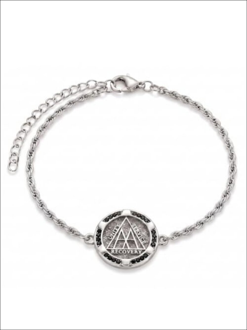 925 Sterling Silver Sobriety Bracelet Adjustable Recovery Gift